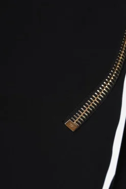 abito da sera in crepe con macro zip