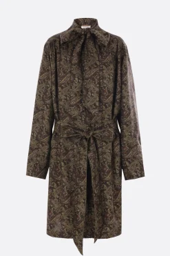 abito lavallière in twill stampa paisley