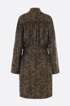 abito lavallière in twill stampa paisley