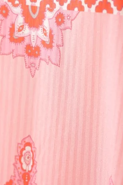 abito lungo in cotone e seta stampa Paisley