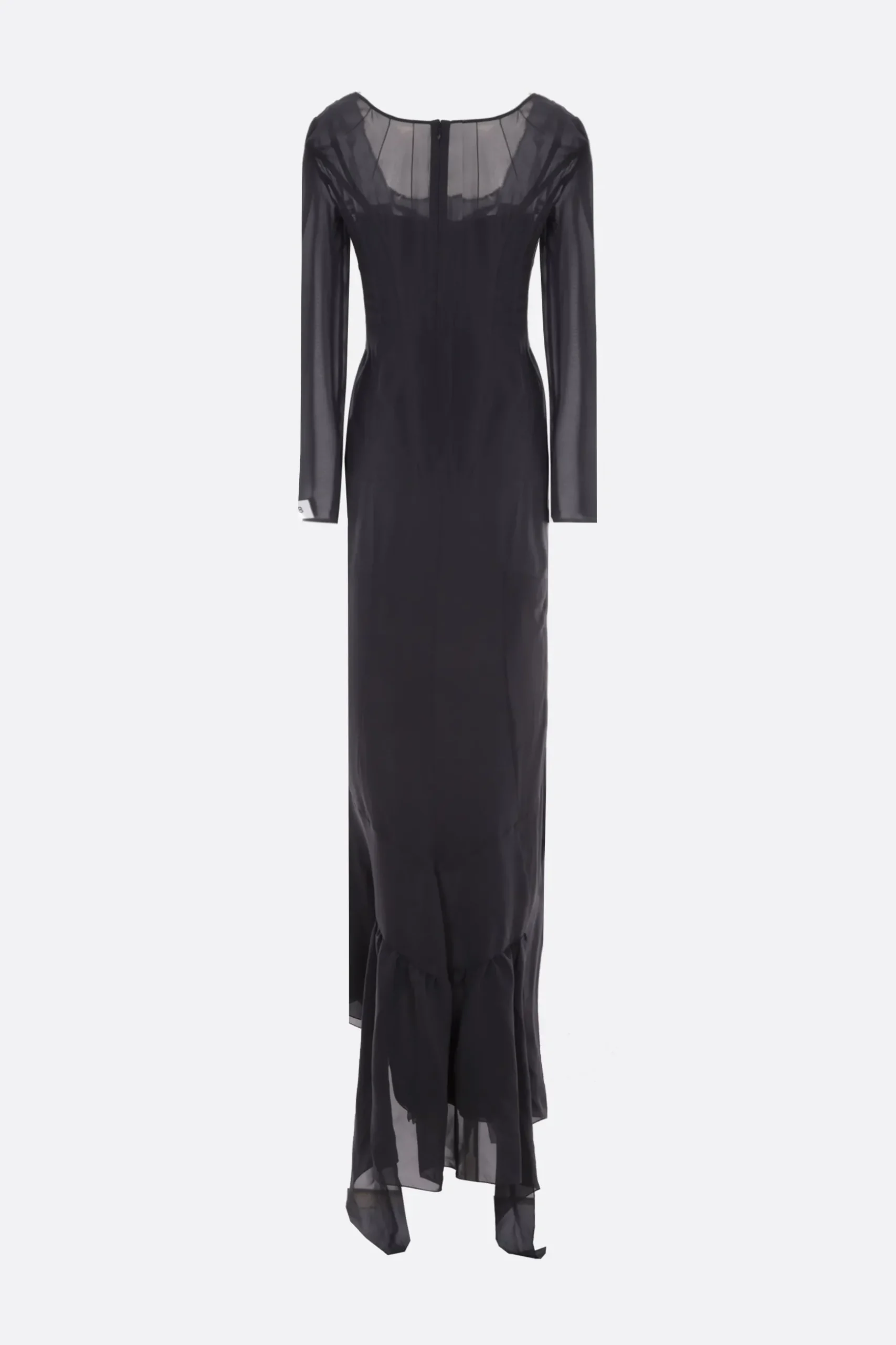 abito lungo in crepe de chine