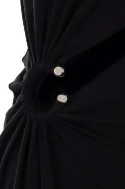 abito lungo in jersey con piercing