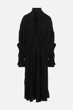 abito midi in seta crinkled