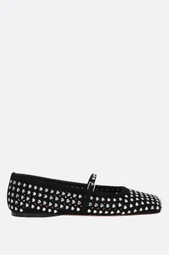 ballerina Ane in suede laserato con cristalli