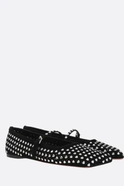 ballerina Ane in suede laserato con cristalli