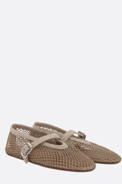 ballerina in rete e suede