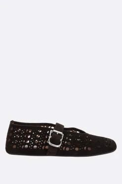 ballerina in suede laserato