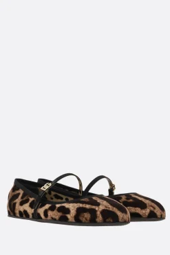 ballerina mary-jane in velluto stampa leopardo
