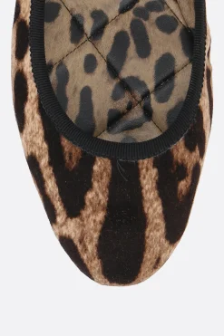ballerina mary-jane in velluto stampa leopardo