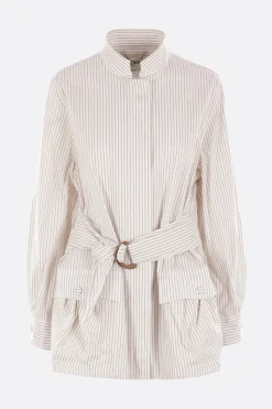 blusa in cotone e seta a righe