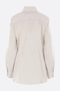blusa in cotone e seta a righe