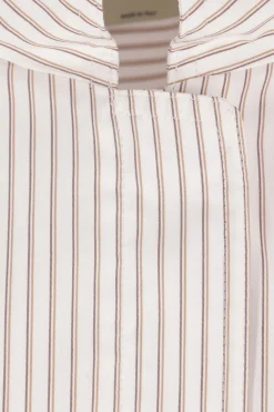 blusa in cotone e seta a righe