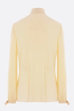 blusa in crepe de chine con fiocco