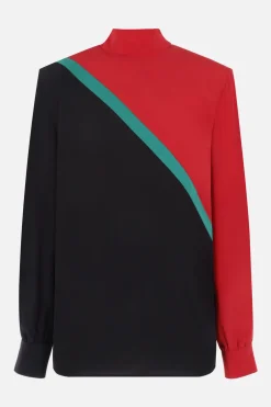 blusa in crepe de chine di seta