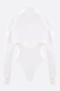 body-camicia in popeline e jersey