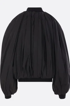bomber drappeggiato in micro-faille tecnica