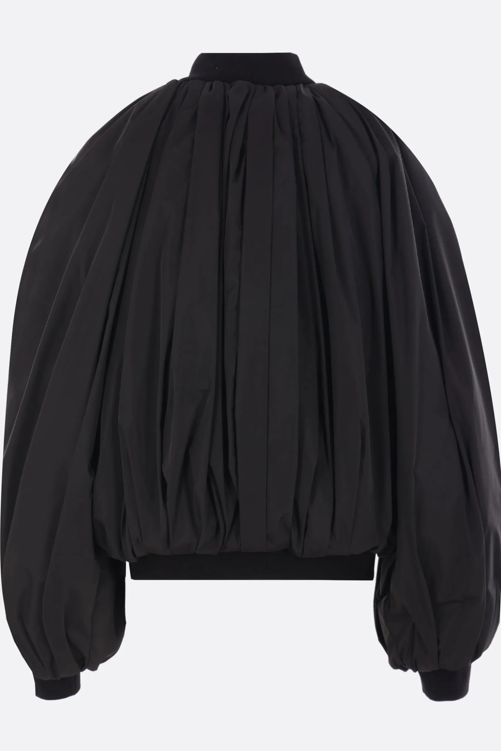 bomber drappeggiato in micro-faille tecnica