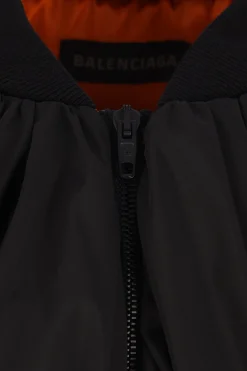 bomber drappeggiato in micro-faille tecnica