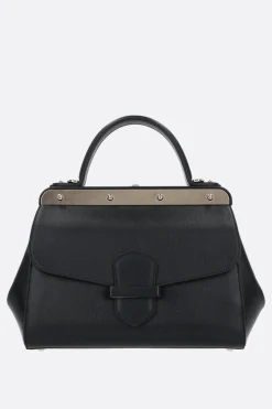 borsa a mano Margherita media in pelle texturizzata