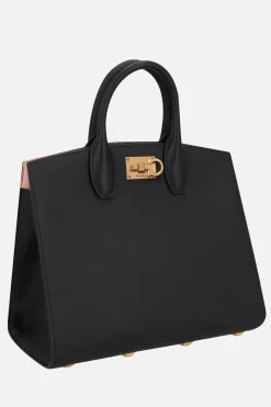 borsa a mano The Studio Box media in pelle texturizzata