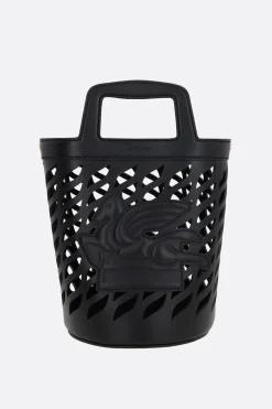 borsa a secchiello Coffa in pelle laserata
