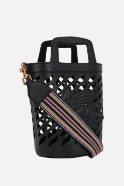 borsa a secchiello Coffa in pelle laserata
