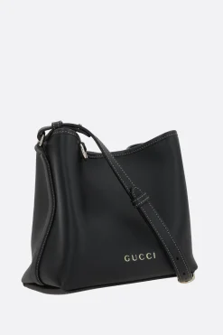 borsa a secchiello GG Emblem mini in pelle liscia