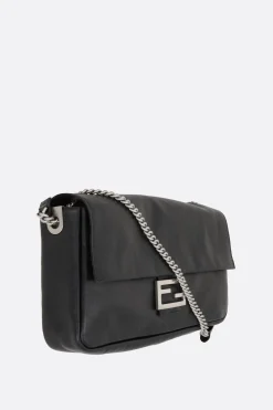 borsa a spalla Baguette Chain Large in pelle semilucida