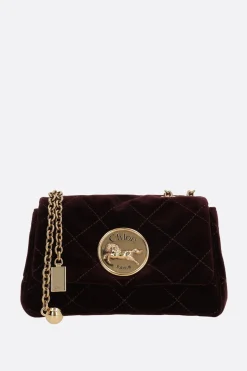 borsa a spalla Chloé Heritage small in velluto matelassé