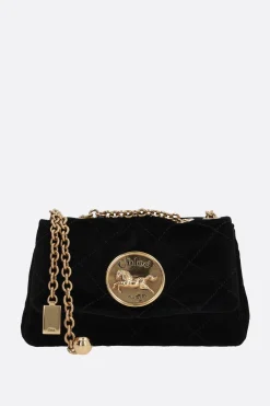borsa a spalla Chloé Heritage small in velluto matelassé