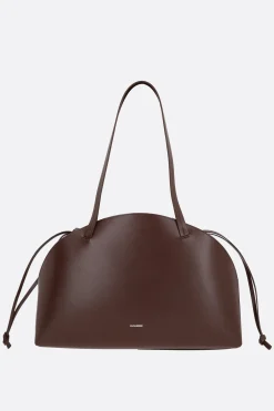 borsa a spalla Curve media in pelle liscia