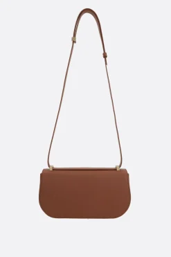 borsa a spalla Double Gancini mini in pelle martellata