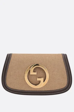 borsa a spalla Gucci Blondie in canvas e pelle liscia