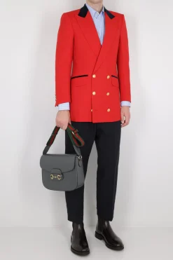 borsa a spalla Gucci Horsebit 1955 in pelle liscia