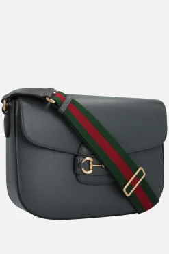 borsa a spalla Gucci Horsebit 1955 in pelle liscia
