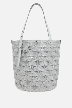 borsa a spalla in lurex di rafia