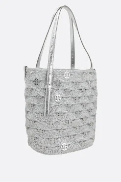borsa a spalla in lurex di rafia