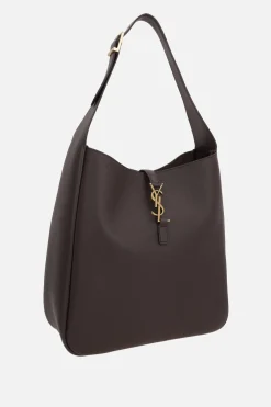 borsa a spalla Le 5 à 7 large in pelle martellata