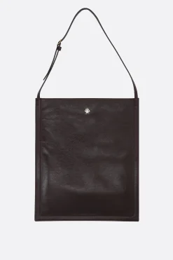 borsa a spalla piatta Beckett in pelle craquelé
