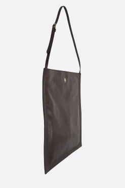 borsa a spalla piatta Beckett in pelle craquelé