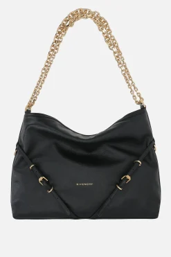 borsa a spalla Voyou Chain media in pelle martellata