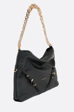 borsa a spalla Voyou Chain media in pelle martellata