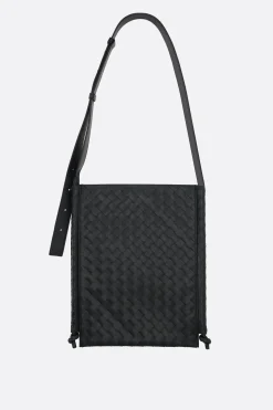 borsa a tracolla Flat Loop media in Intrecciato VN