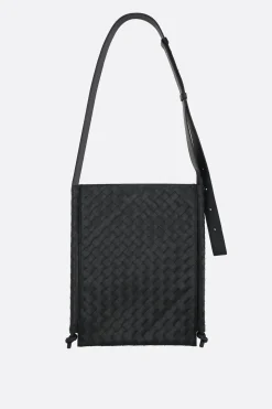 borsa a tracolla Flat Loop media in Intrecciato VN