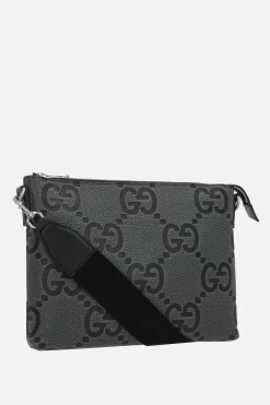 borsa a tracolla media in pelle martellata jumbo GG