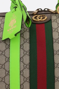 borsa da viaggio Gucci Savoy media in tessuto GG Supreme