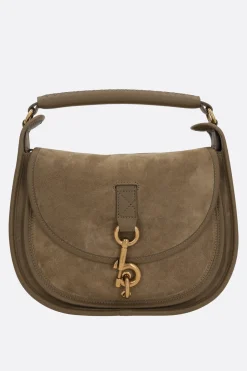 borsa messenger B Clip small in suede