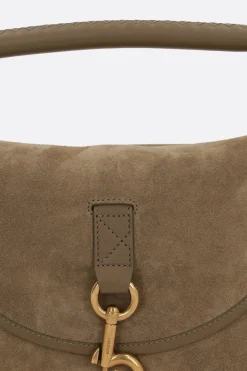 borsa messenger B Clip small in suede