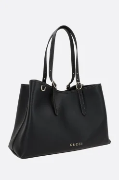 borsa shopping GG Emblem media in pelle liscia