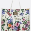 borsa shopping large in canvas stampa floreale